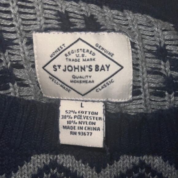 VNTG ST JOHNS BAY snowflake knit crewneck L - Picture 2 of 3